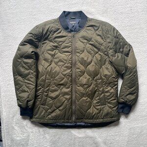 Jeremiah quilted bomber jacket mens green Large